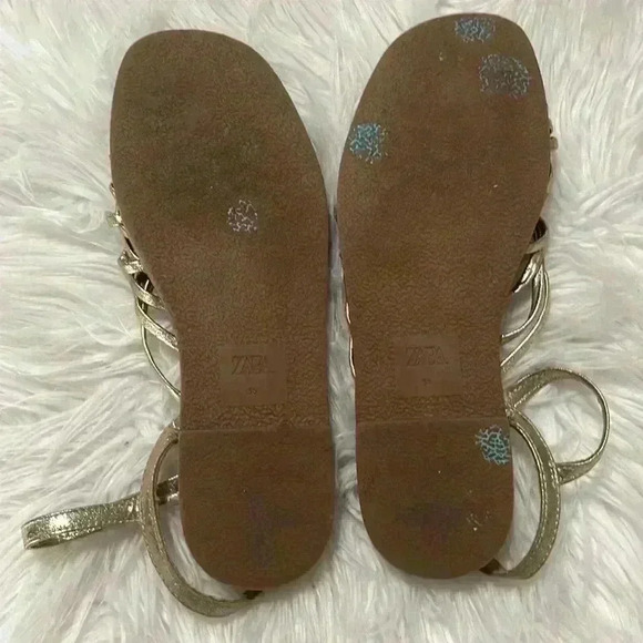 Zara kids multi strap gold sandals - Picture 6 of 10